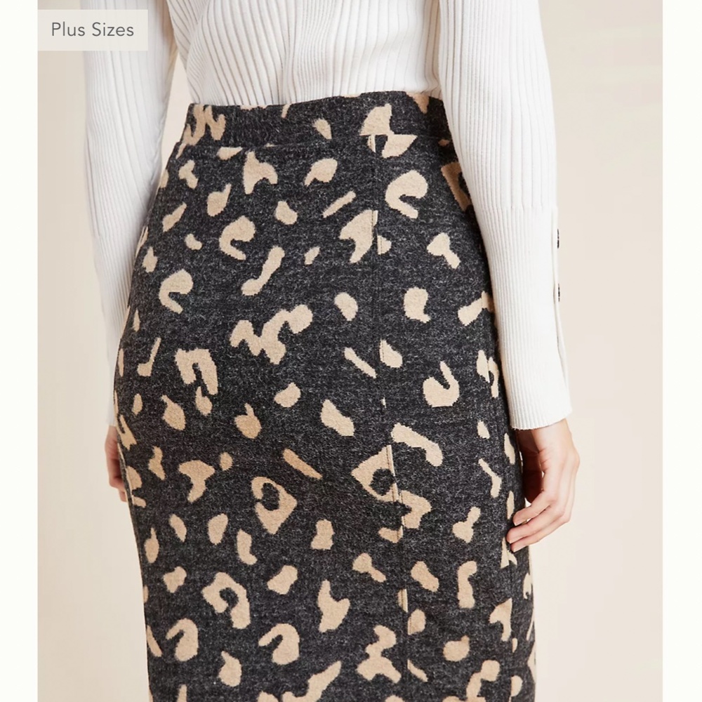 Leopard Skirt - Maeve by Anthropologie Delphine Sweater Pencil Skirt- SZ X-small - Picture 2 of 5